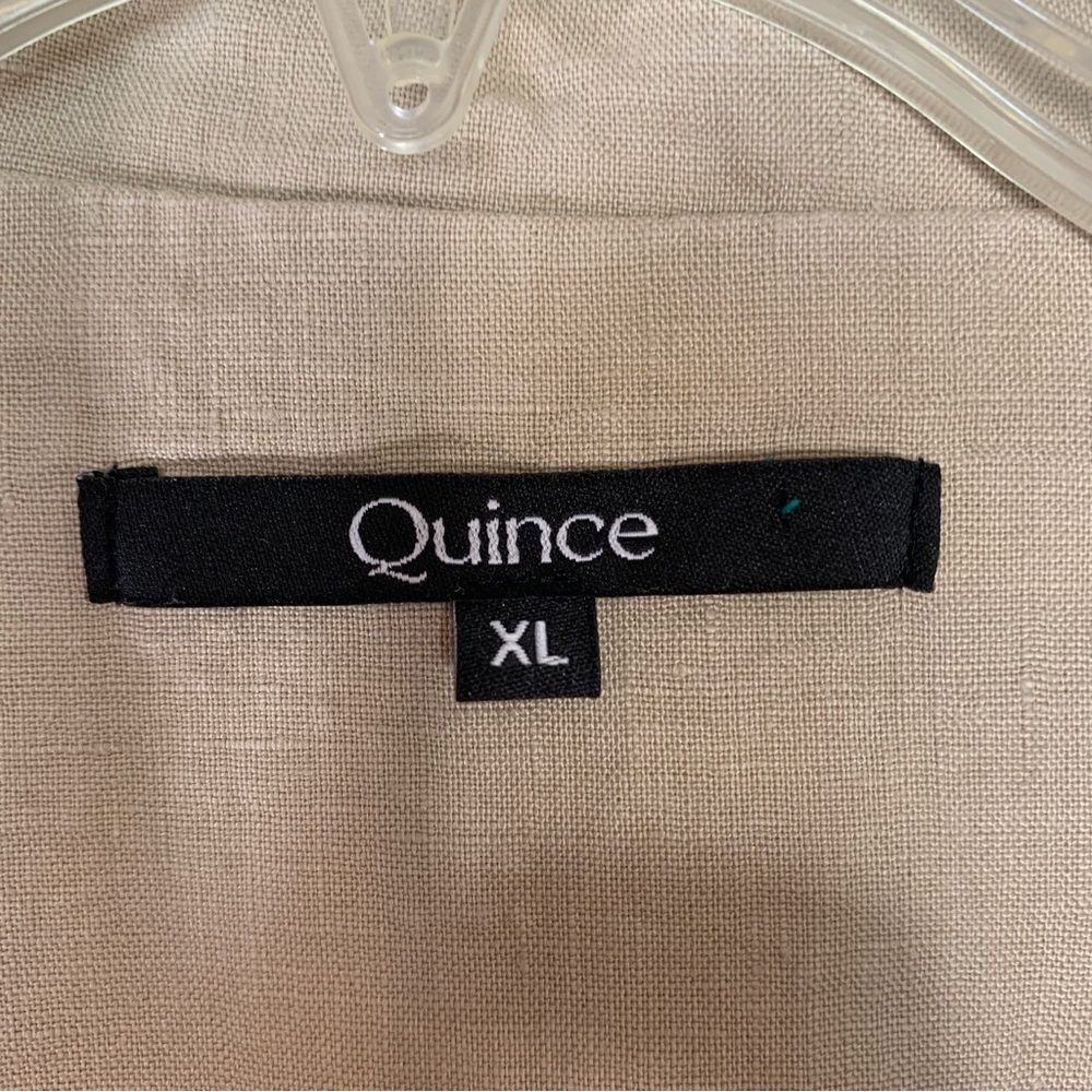 Quince Linen Shirt Dress Womens Short Sleeve Size XL Brown Long Button No Belt - Picture 9 of 10